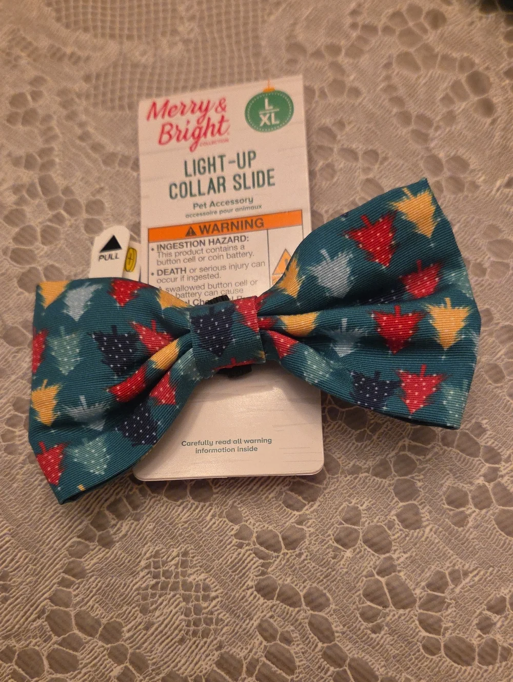 Teal Bow Collar Slide And Headpiece For Pets